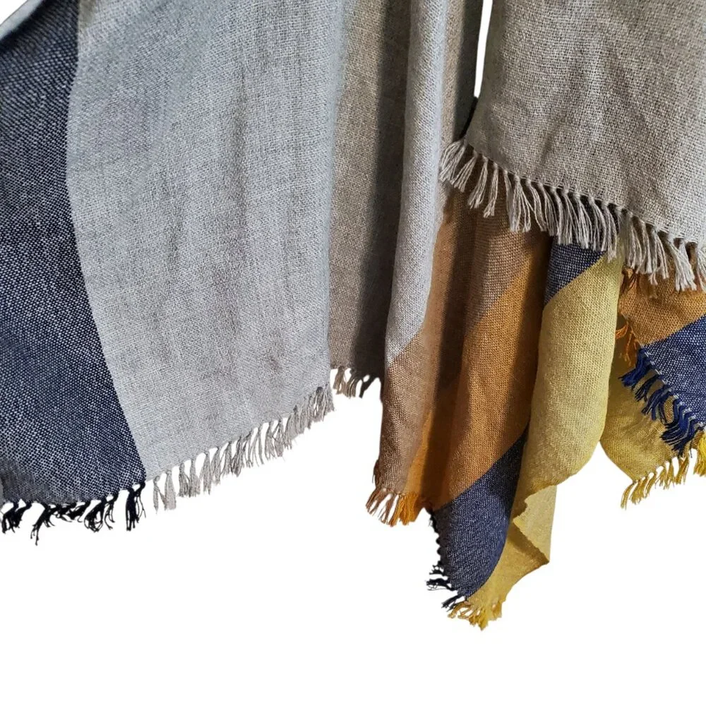 Novica Multicolored Striped Ruana Woven from 100% Baby Alpaca